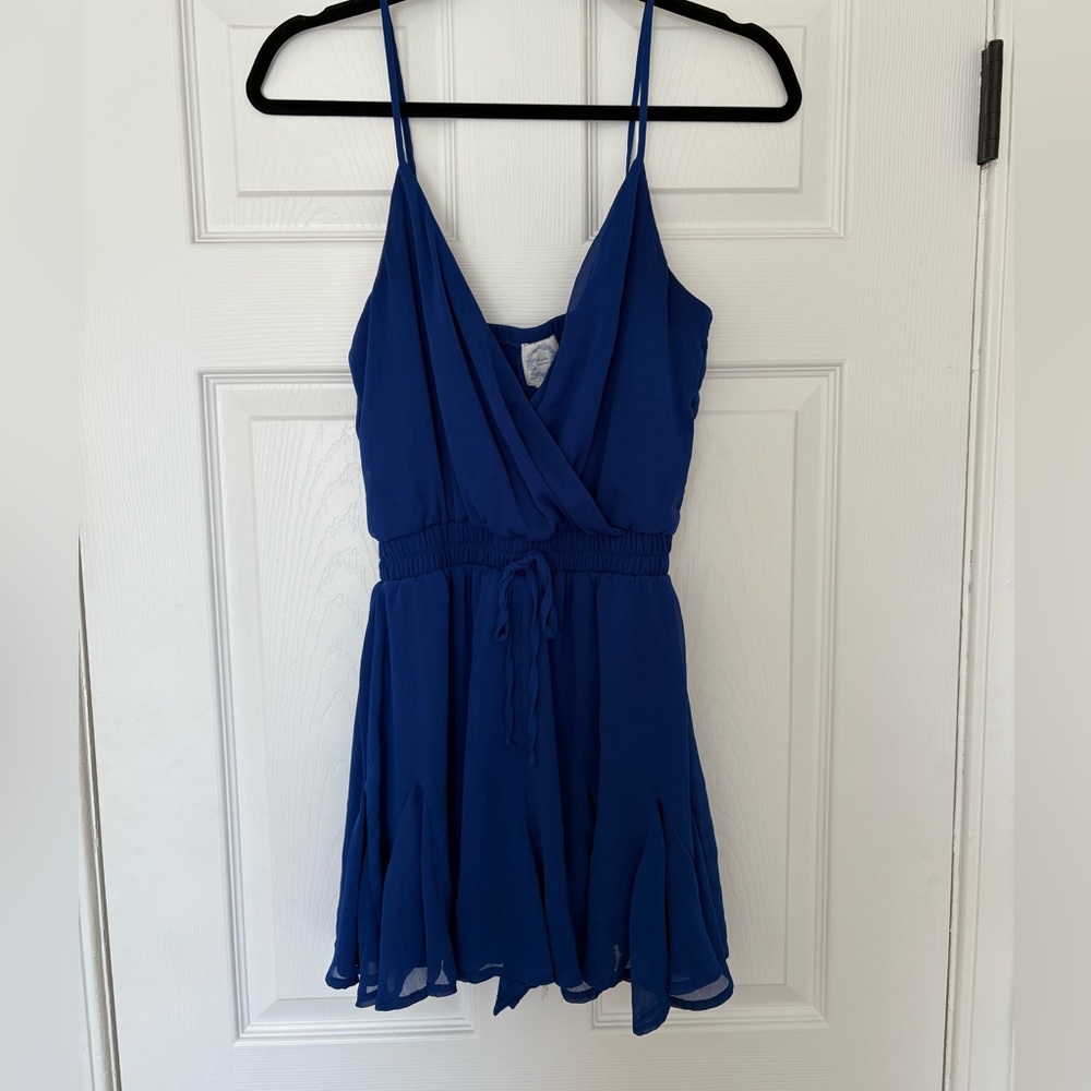 Blue Rain Royal Blue Spaghetti Strap Romper